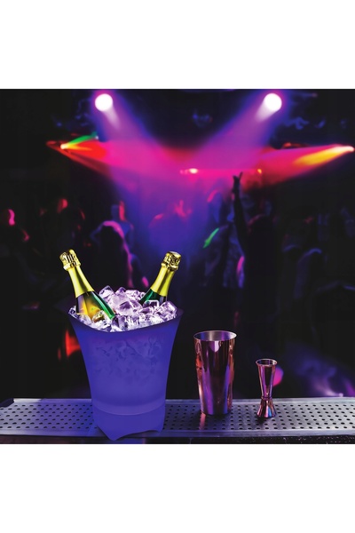 jumi Găleată pentru gheață cu lumină RGB LED, răcitor pentru gheață 5L, pentr...