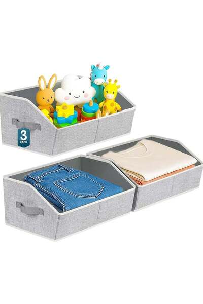 Generic 3 Pcs Trapezoid Clothes storage Organizer,Closet Storage Bins with Ha...