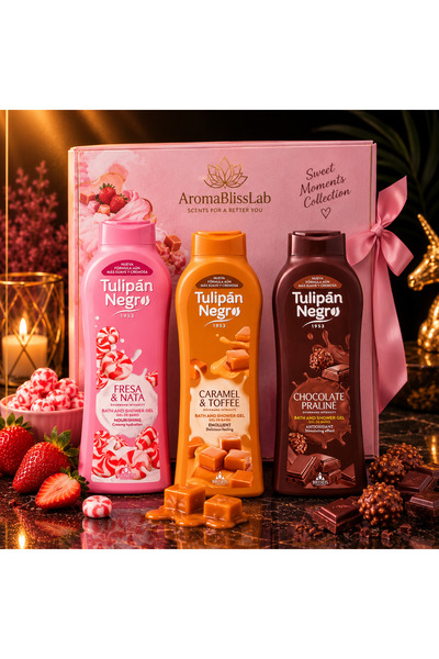 Tulipan Negro 🍓   Συλλογή Γλυκών Στιγμών – Σετ 3 Αφρόλουτρων Tulipán Negro