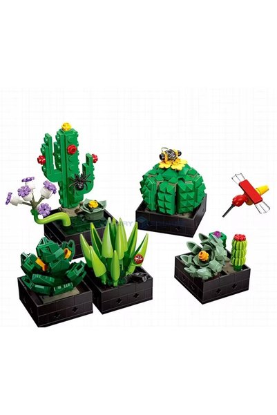 NO BRAND Puzzle 3D cu flori și cactuși 590 piese Plante creative în ghiveci 6+