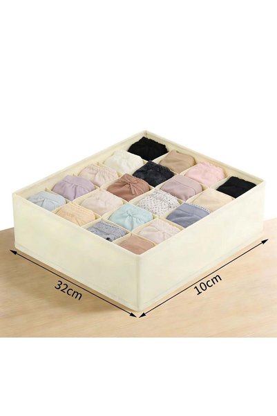 Generic Fabric Drawer Organizer, Foldable Closet Storage Box with Multi Compa...