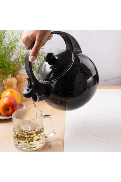 Kinghoff Fierbător emailat de 2L cu fluier KH-2039 negru