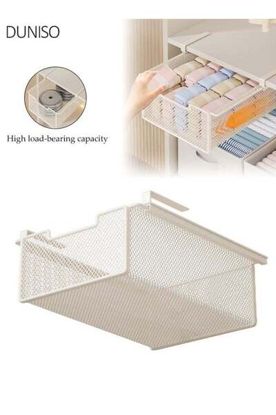 Generic Wardrobe Hanging Mesh Storage Basket, Under-Shelf Closet Organizer Dr...