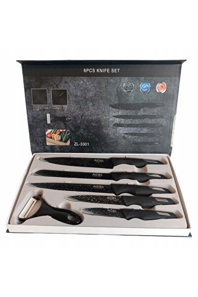 NO BRAND Set de cuțite de bucătărie + decojitor, set de 6 piese