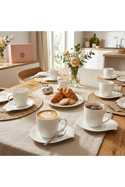 FLORINA Cești cu farfurioară Kappa 12 el. Set de cafea pentru 6 persoane
