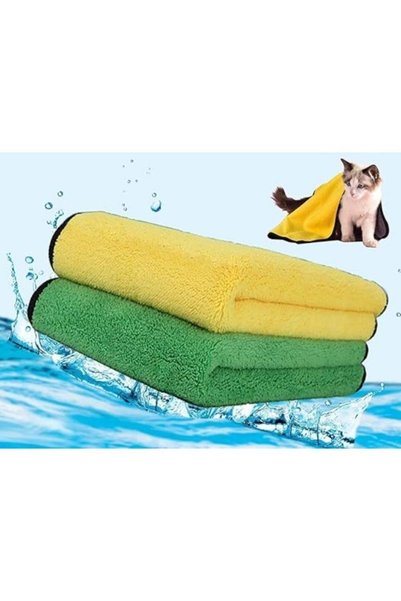 Generic 2 Pack Dog Towels Super Absorbent Pet Bath Towel Microfiber Dog Dryin...