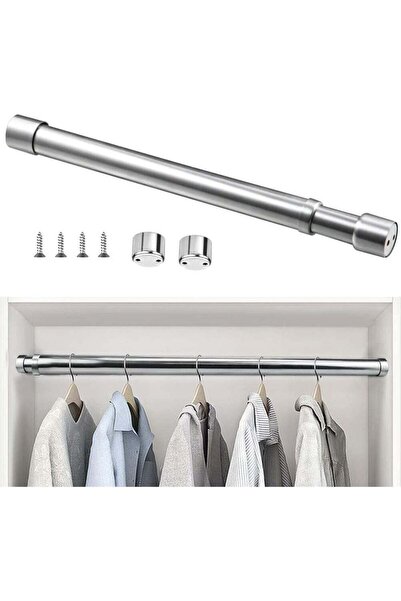 Generic 25mm Stainless Steel Extendable Wardrobe Rod (48-80cm) with End Socke...
