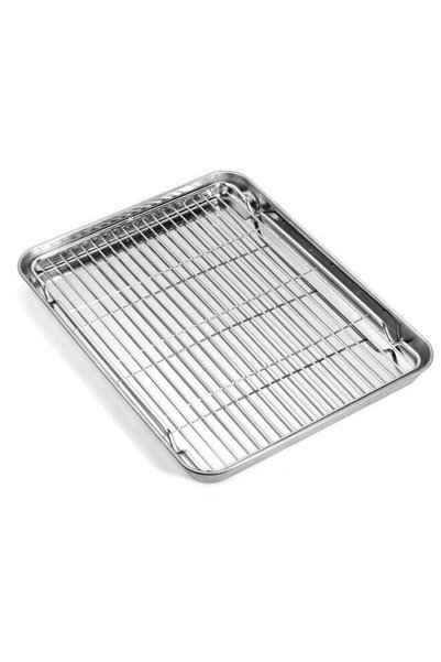 Generic Baking Sheet and Rack Set, Oven Tray With Drip Pan Function, Stainles...