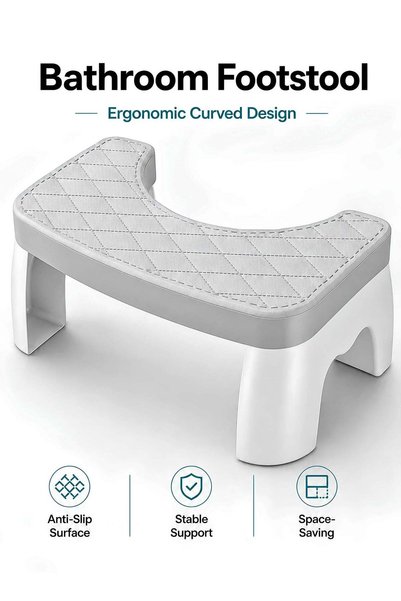 Generic Toilet Squat Stool Toilet Step Stool Plastic Potty Stool with PU Leat...