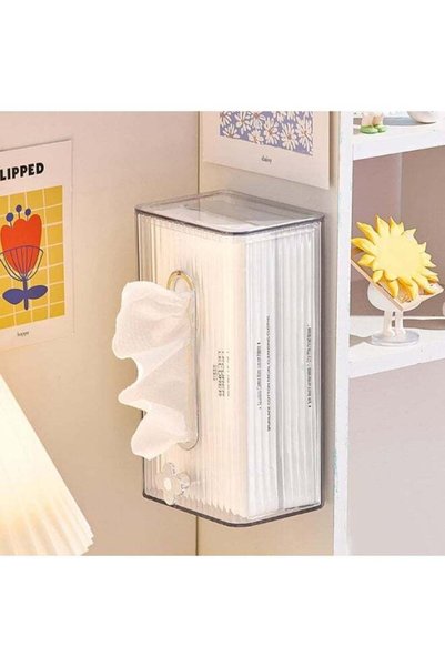 Generic Tissue Holder Box Modern Wall-Mounted Plastic Tissue Box for Living R...
