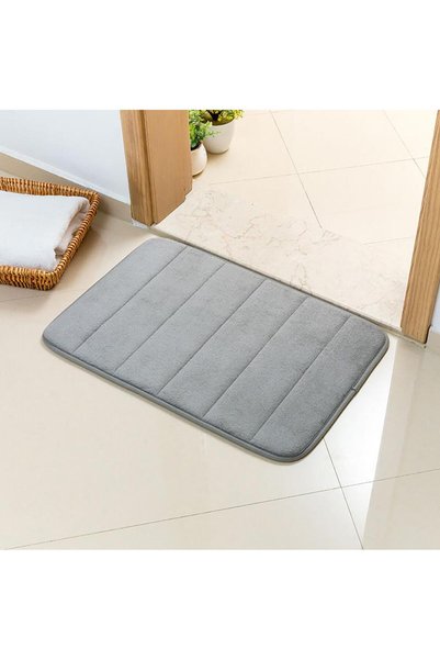 Generic Foam Bath Mat Rug - Soft, Super Absorbent, Non-Slip - 40x60cm - Grey