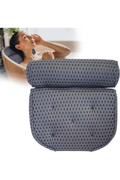 Generic Bath Pillow Grey - Bath Pillow for Bathtub - Ergonomic Neck Pillow fo...