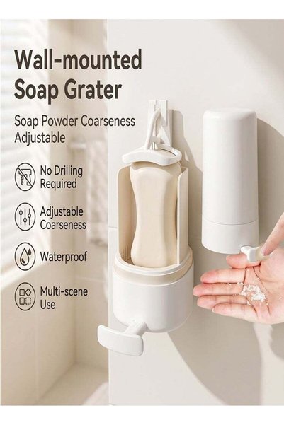 Generic Adjustable Soap Grater & Waterproof Wall Mount Holder - Drill-Free So...