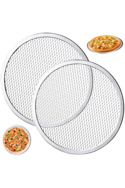 Generic 2 Pcs Pizza Screen Stainless Steel 13 In Round Mesh Pizza Tray for Ov...