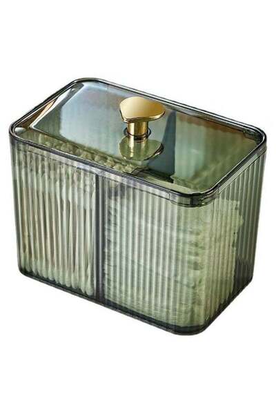 Generic Bathroom Container with Lid, 2-Section Cotton Ball/Swabs Dispenser, V...