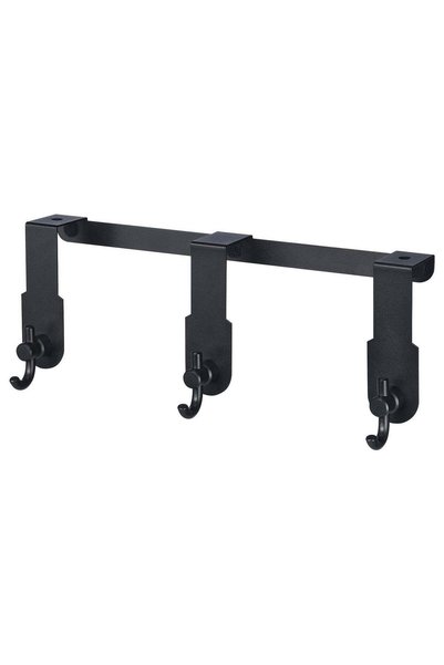 Generic Over-Door Hanger with 3 Hooks, Black