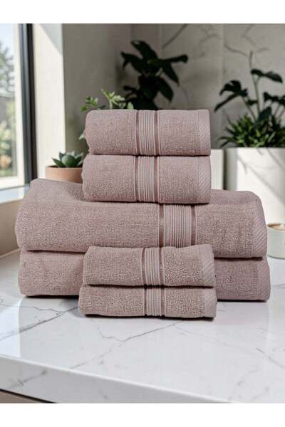 Generic Baltic Linen - 6 Pcs Towel Set, VELURA, 100% Cotton, 550 GSM, Pink, 2...