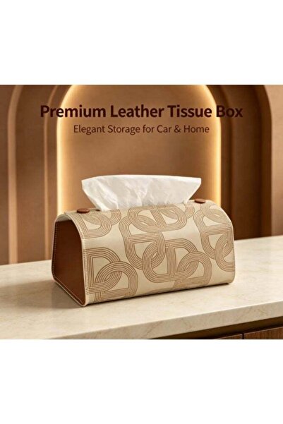 Generic Luxury Leather Tissue Box Tissue Box Holder — Elegant Paper Storage f...