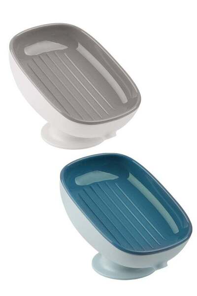 Generic 2pcs Soap Holder Self Draining for Sink Soap Holder Suction Cup Bar S...