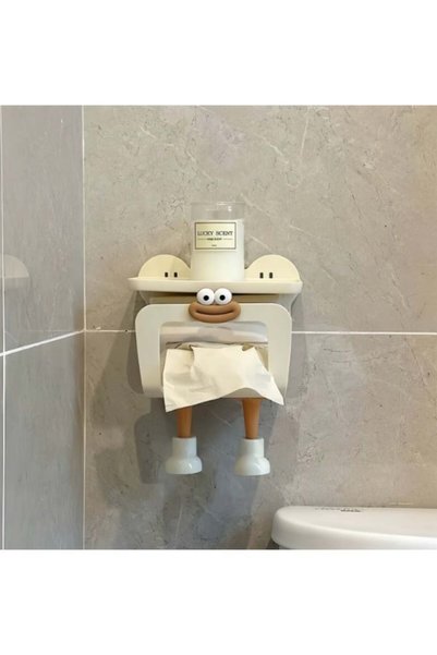 Generic Cute Cartoon Wall Mount Tissue Holder, No Drill Multifunctional Bathr...
