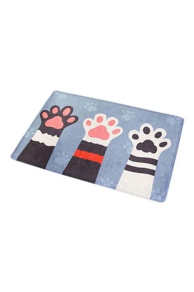 Generic Cat Claw Design Doormat Blue/White/Grey 60x40centimeter