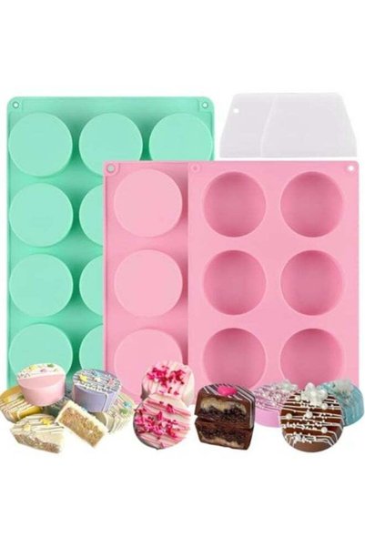 Generic Cake Puck Mold Set 2 Different Sizes, Cake Puck Mold with 2 Scraper, ...