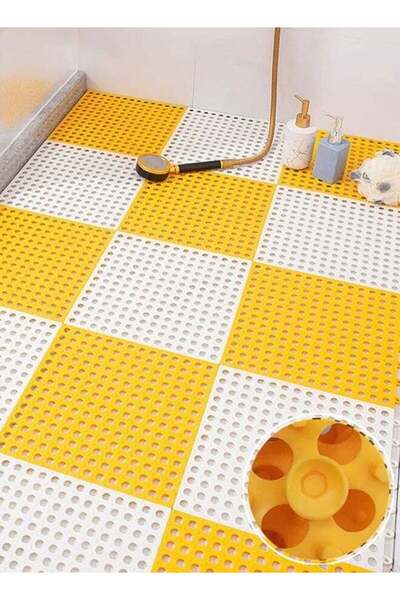 Generic 12 Pack Interlocking Non Slip Drainage Floor Tiles, 30 X 30 cm Soft P...