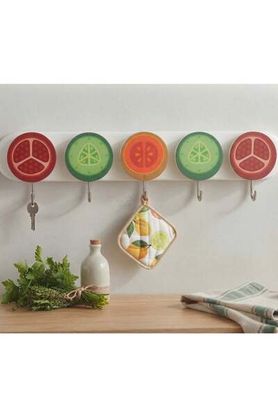 Generic Fruite Desgine Adhesive Wall Hooks, 5 Pcs Heavy Duty Self-Sticking Ha...
