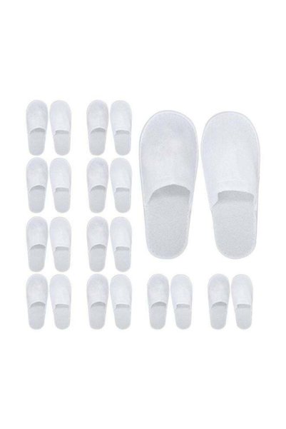 Generic 24-Pairs Disposable Bath Slippers White