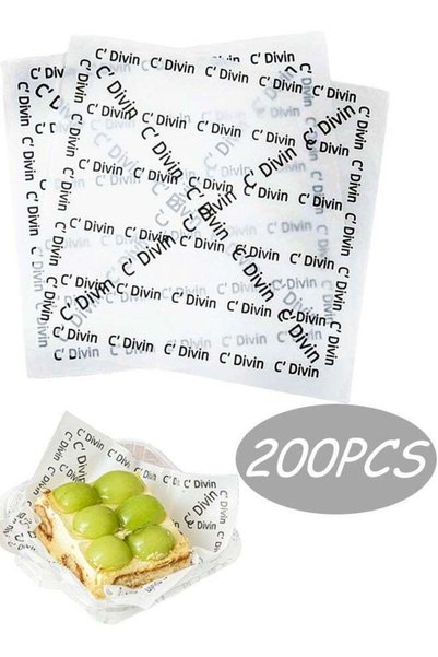Generic 200 Pcs 7.1x7.1 Inch White Printed French Text Sandwich Wrapping Pape...