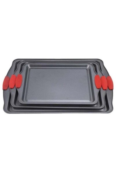 Generic 3Pcs Non Stick Kitchen Oven Baking Tray, High Heat Resistant Househol...