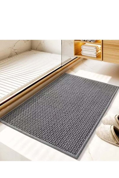 Generic 1-Piece Anti-Slip Bathroom Mats Absorbent Bath Mat Bath Rugs Grey Col...