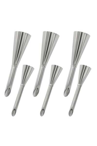 Generic 6Pcs Cream Icing Piping Nozzle Tips, 2 Sizes Stainless Steel Long Cre...