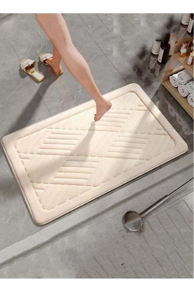 Generic 1-Piece Striped Non-Slip Bath Rug Bathroom Water Absorption Mat Coral...