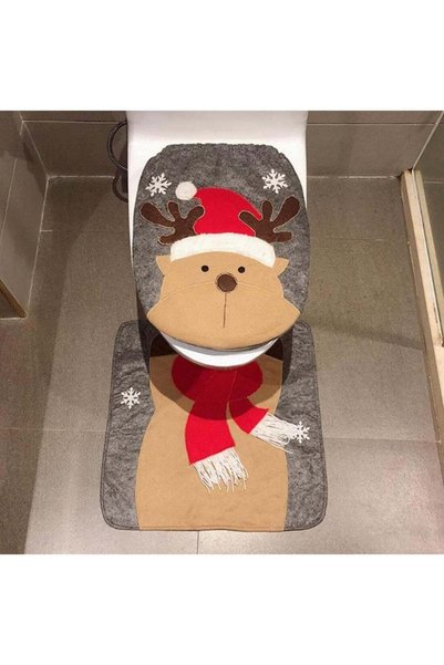 Generic 2pcs/set New Cute Christmas Toilet Seat Covers Creative Santa Claus B...