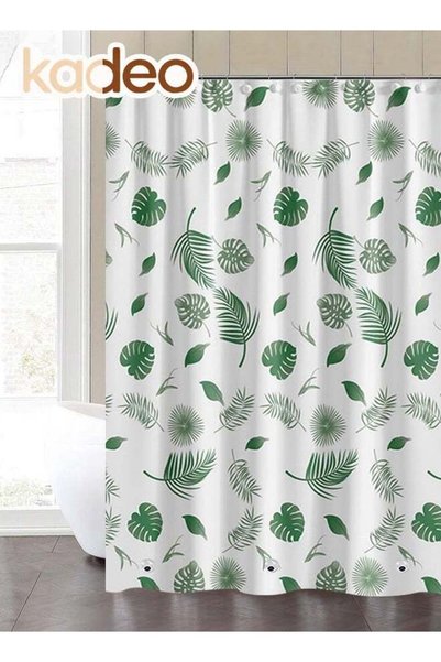 Generic EVA Shower Curtain, Fresh Green Plant Pattern, Premium Clear Bathroom...