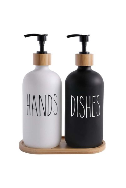 Generic Glass Soap Dispenser Set, Contains Hand Soap and Dish Soap Dispenser,...