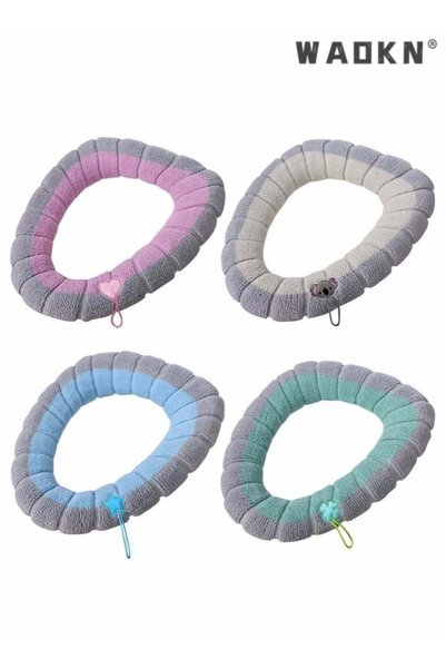 Generic Four Sets of Washable Household Bathroom Knitted Toilet Seat Cushions...