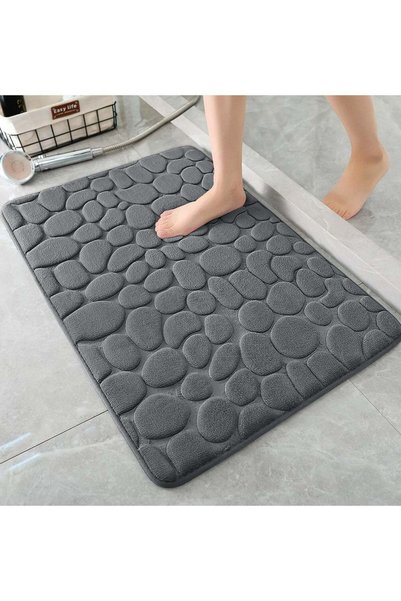 Generic Memory Foam Bath Mat Cobblestone Bathroom Rugs Super Water Absorbent ...