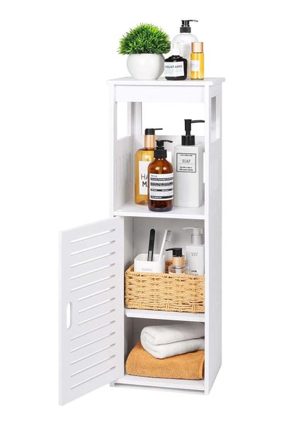 Generic Small Bathroom Storage Cabinet, White Floor Standing Storage, Bathroo...