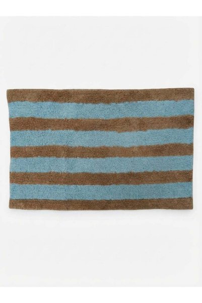 Generic 50 x 80 cm Premium Linear Tufted Cotton Bathmat in Sky Blue. Non Slip...