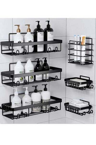 Generic 6 Pack Shower Caddy, Adhesive Bathroom Organizer Shelf, No Drilling, ...