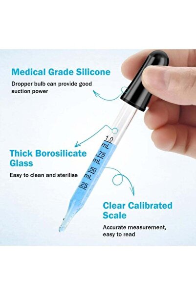 Generic 10PCS Glass Pipette with Measurement, 1ml Glass Pipette Dropper with ...