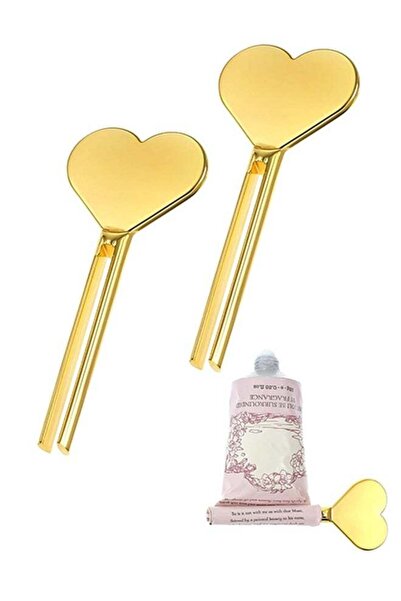 Generic 2 Pack Gold Heart Shaped Metal Tube Squeezer Keys, Toothpaste Tube Sq...