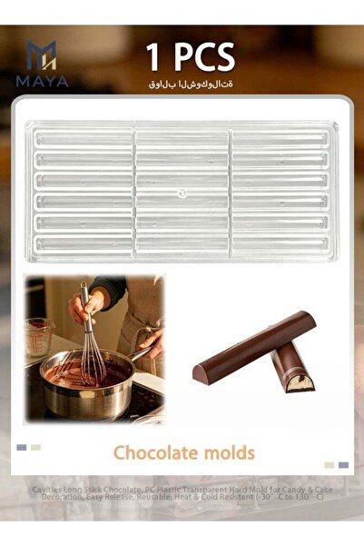 Generic Cavities Long Stick Chocolate, PC Plastic Transparent Hard Mold for C...