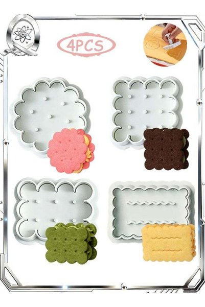 Generic 4 PCS Cookie Mold, Cookie Stamps Set, for Treats DIY Baking Cake Pastry