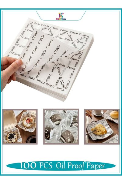 Generic 100 Sheets Sandwich Paper, Food Grade Parchment Paper, Butter Paper f...