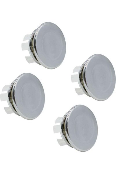 Generic 4 Pack Bathroom Basin Sink Round Tidy Trim Chrome Round Overflow Cove...