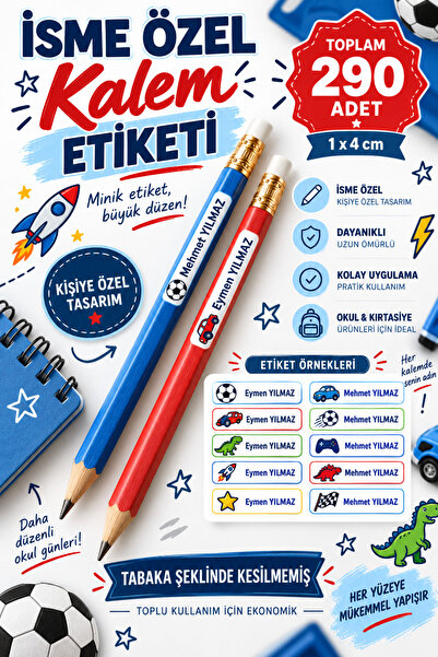Genel Markalar Öğrenci Etiketi isimli Okul Kalem Etiketi Kalem Etiket Seti 29...