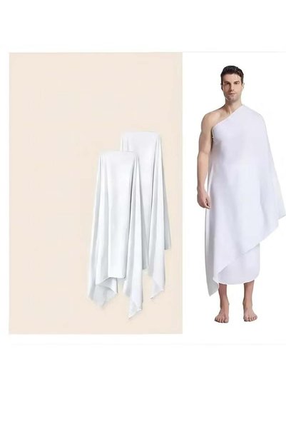 Generic 2-Pack Islamic Men’s Bath Towels – Soft Ihram / Ahram Pilgrimage Towe...